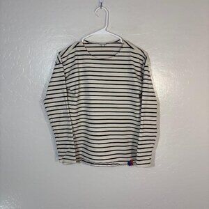 KULE Shirt Womens XS Navy White Breton Stripe Long Sleeve Crewneck Cotton